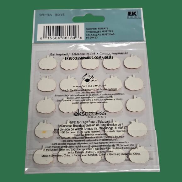 Halloween Stickers Jolee's White Pumpkin Glitter Gem Repeats Articulate Skeleton - Picture 7 of 8